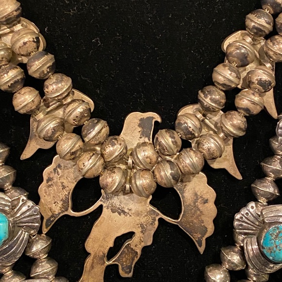 HOST PICK! 1970’s Museum Quality Navajo & Zuni Squash-blossoms Silver Necklaces - Picture 8 of 11